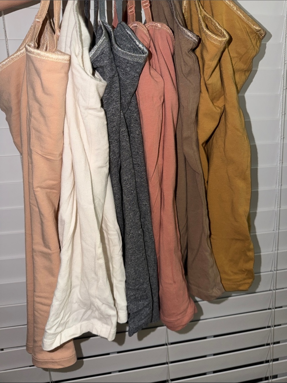 So Women’s Cami Tops- 6 in set (peach,cream,grey,pink,,brown,mustard)